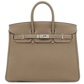 ＼最大3万円割引クーポン数量限定 8/11 2時まで／ エルメス HERMES ハンドバッグ バーキン25 トゴ エトゥープ シルバー金具 グレージュ W刻印（2024年製） 【保存袋】【中古】