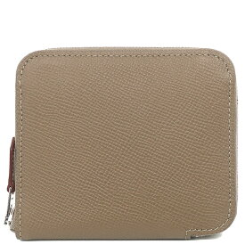 エルメス HERMES コインケース アザップ シルクイン コンパクト ヴォーエプソン エトゥープ シルバー金具 新品 未使用 グレージュ ラウンドファスナー W刻印（2024年製） 【箱】【中古】