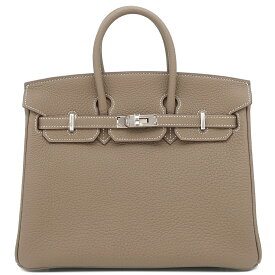 ＼最大3万円割引クーポン数量限定 8/11 2時まで／ エルメス HERMES ハンドバッグ バーキン25 トゴ エトゥープ シルバー金具 新品 未使用 グレージュ W刻印（2024年製） 【箱】【中古】