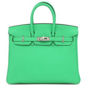 ＼最大3万円割引クーポン数量限定 8/11 2時まで／ エルメス HERMES ハンドバッグ バーキン25 トゴ ヴェールコミック シルバー金具 緑 リカラー有 W刻印(2024年製) 【箱】【中古】