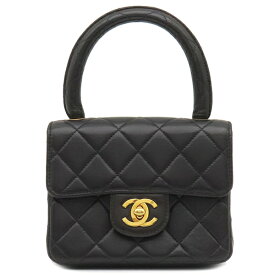 シャネル CHANEL ハンドバッグ マトラッセ 親子バッグ 子のみ ラムスキン ブラック ゴールド金具 黒 2****** 【保存袋】【中古】