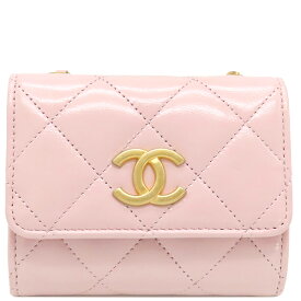 シャネル CHANEL チェーンウォレット マトラッセ ミニチェーンクラッチ レザー ピンク ヴィンテージ金具 チェーンショルダー AP2848 ランダムシリアル 【箱】【中古】