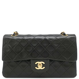 シャネル CHANEL ショルダーバッグ マトラッセ 23 Wチェーン レザー ブラック ゴールド金具 黒 ダブルフラップ ダブルチェーン A01113 4******【中古】