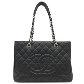シャネル CHANEL トートバッグ GST トートバッグ キャビアスキン ブラック シルバー金具 黒 マトラッセ チェーンショルダー ココマーク A50995 17****** 【保存袋】【中古】