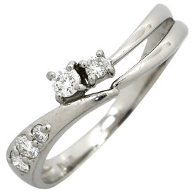 リング 指輪 ダイヤリング Pt900 ダイヤモンド プラチナシルバー 5石 5粒 10号【中古】