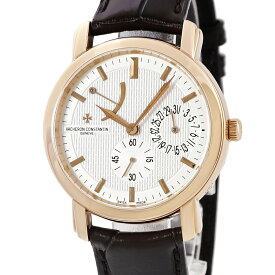 ＼最大4万円割引クーポン数量限定／ ヴァシュロン・コンスタンタン VACHERON CONSTANTIN マルタ パワーリザーブ デイト 83060/000R-9288 K18PG無垢 スモセコ メンズ 腕時計手巻き シルバー 【中古】