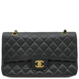 シャネル CHANEL ショルダーバッグ マトラッセ Wフラップ キャビアスキン ブラック ゴールド金具 黒 Wフラップ ダブルフラップ 6****** 【保存袋】【中古】