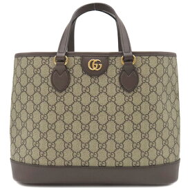 ＼最大4万円割引クーポン数量限定／ グッチ GUCCI 2WAYバッグ オフィディア スモール トートバッグ GGスプリームキャンバス ベージュ×エボニー ゴールド金具 茶 ハンドバッグ 肩掛け 765043 【保存袋】【中古】