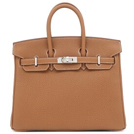 エルメス HERMES ハンドバッグ バーキン25 トゴ ゴールド シルバー金具 新品 未使用 茶 K刻印(2025年製) 【箱】【中古】