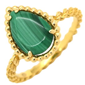 ブシュロン BOUCHERON リング 指輪 セルパンボエム グリーン×イエローゴールド #49 Au750 18K 18金 マライカイト 緑 孔雀石 雫 ドロップ型 9号 JRG02795【中古】