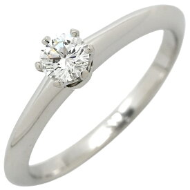 ティファニー Tiffany & Co リング 指輪 ソリティア プラチナシルバー T&Co. プラチナム 1P 1石 1粒 ダイヤ 6本立爪 エンゲージ ブライダル ブリリアント 11号 【保証書】【中古】