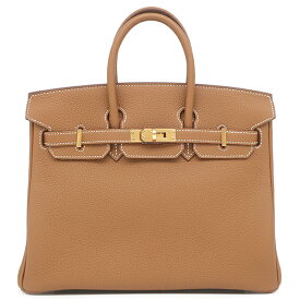 エルメス HERMES ハンドバッグ バーキン25 トゴ ゴールド ゴールド金具 茶 B刻印(2023年製) 【箱】【中古】