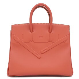 エルメス HERMES ハンドバッグ シャドーバーキン25 ヴォースイフト サンギーヌ シルバー金具 赤 U刻印 【箱】【中古】