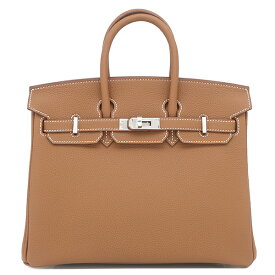 エルメス HERMES ハンドバッグ バーキン25 トゴ ゴールド シルバー金具 新品 未使用 茶 K刻印(2025年製) 【箱】【中古】