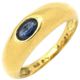 ポンテヴェキオ Ponte Vecchio リング 指輪 0.27ct サファイア イエローゴールド×ブルー Au750 18K 18金 オーバルカット 覆輪留め 甲丸 8号【中古】
