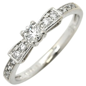 リング 指輪 ダイヤモンド 0.26ct ホワイトゴールド 14? 585 WG リボンモチーフ 11号【中古】