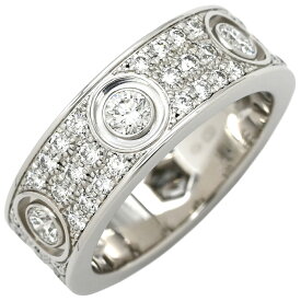 カルティエ Cartier リング 指輪 ラブリング ダイヤモンド6石 パヴェダイヤ ホワイトゴールド #50(JP10) 750 18K WG 10号 N4210400 【箱】 【保存袋】【中古】