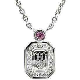 ハリーウィンストン Harry Winston ネックレス HWロゴ ペンダント ホワイトゴールド Au750 K18 ダイヤ ピンクサファイア PEPSWAC16HWL 【保証書】【中古】