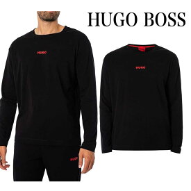 HUGO BOSS ヒューゴボス ロンT ロゴ クルーネック ロング Tシャツ 長袖 ブラック メンズ 正規品 ブランド