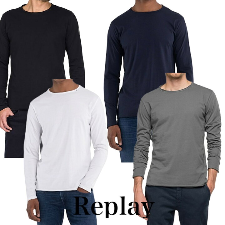楽天市場】REPLAY リプレイ ロンT クルーネック ロングTシャツ 長袖 