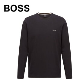 HUGO BOSS ヒューゴボス ロンT ロゴ クルーネック ロング Tシャツ Mix & Matchブラック メンズ 正規品 ブランド