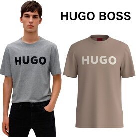 HUGO BOSS ヒューゴボス Dulivio T-Shirt クルーネック 半袖 シャツ メンズ ロゴ ベージュ グレー 正規品 ブランド