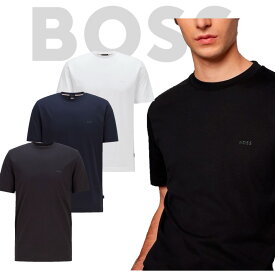 HUGO BOSS ヒューゴボス Tシャツ Thompson 01 T-Shirt クルーネック 半袖 シャツ メンズ ロゴ ネイビー ホワイト 正規品 ブランド 大谷翔平 選手 愛用 ブランド