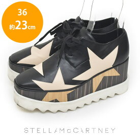 【10％オフクーポン対象_お買い物マラソン限定】【美品】ステラマッカートニー STELLA McCARTNEY 星 スター プラットフォームシューズ ローファー ブラック 黒 36(約23cm) sh23-0585【中古】【返品可】