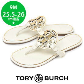 【新品】【未使用品】【新古品】トリーバーチ TORY BURCH ロゴ トングサンダル フラットサンダル アイボリー 9M(約25.5-26cm) sh23-0699【中古】【あす楽】【送料無料】【返品可】【SS】