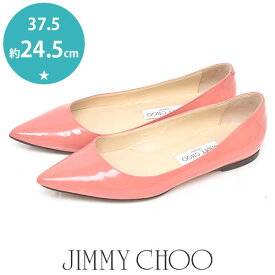 ジミーチュウ/ジミーチュー JIMMY CHOO エナメル フラットシューズ パンプス ピンク 37.5(約24.5cm) sh24-0927【中古】【あす楽】【送料無料】【返品可】【ALL】