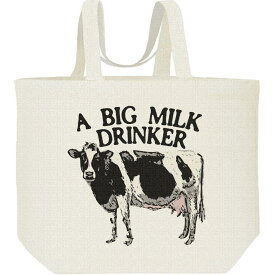 牛（ホルスタイン）ミルク大好き／キャンバスバッグ・L（ポケット無し）エコバッグ
