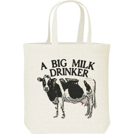 牛（ホルスタイン）ミルク大好き／キャンバスバッグ・M（ポケット無し）トートバッグ