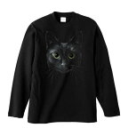 暗闇の黒猫（くろねこ）／長袖Tシャツ