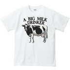 牛（ホルスタイン）ミルク大好き／半袖Tシャツ