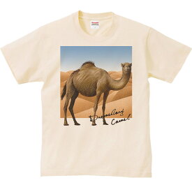 ヒトコブ ラクダ ＋背景／半袖Tシャツ