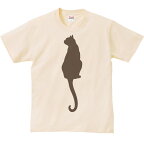 猫シルエット（後ろ姿）／半袖Tシャツ