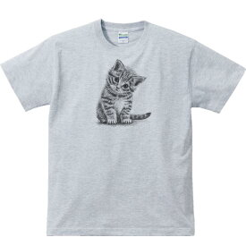 子猫（デッサン風）／半袖Tシャツ