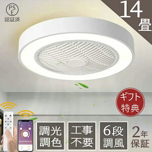 【2年保証】シーリングライト おしゃれ シーリングファン シーリングファンライト 6畳 おしゃれ ファンライト 照明 リモコン LED DCモーター 調光 調色 天井照明 薄型 電球色 寝室 省エネ 逆回