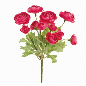 【公式】東京堂 MAGIQ 造花 花材 カレンラナン ブッシュ ホットピンク アーティフィシャルフラワー FM006069-052 ラナンキュラス 【高品質 アートフラワー】