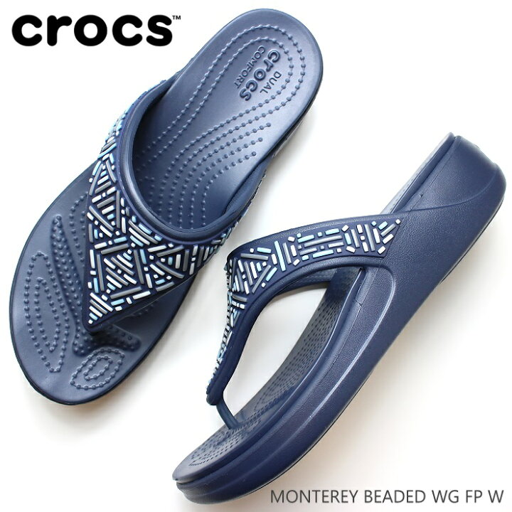 楽天市場 クロックス レディース サンダルモントレー ビーディッド ウェッジ フリップ ウィメンcrocs Monterey Beaded Wedge Flip W 6851おしゃれ かわいい トングサンダル ぺたんこ エスニック シャワーサンダル ビーチサンダル レジャー アウトドア 海 フット