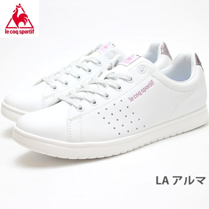 楽天市場 ルコック スニーカーle Coq Sportif ルコックスポルティフ La アルマ ホワイト ピンク Ql3ojc65wpレディース スニーカー フットパークヌシセ