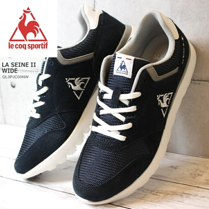 楽天市場 ルコック スニーカーle Coq Sportif ルコックスポルティフ La セーヌ 2 ワイド ネイビー ホワイトla Seine 2 Wide Ql3pjc00nwレディース スニーカー フットパークヌシセ