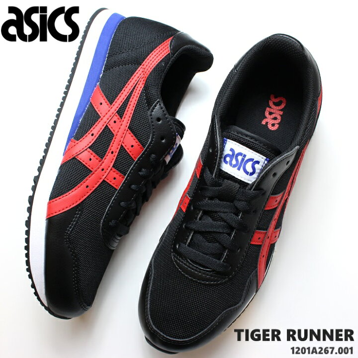 楽天市場 アシックス Asics メンズスニーカー タイガーランナーasics Tiger Runner 11a267 001 Black Electric Red フットパークヌシセ