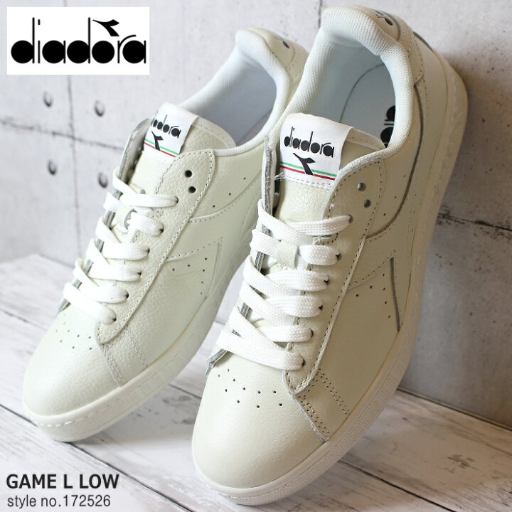 楽天市場 ディアドラ スニーカーdiadora Game L Low 10 Whiteメンズ レディース レザースニーカー ホワイト系 フットパークヌシセ
