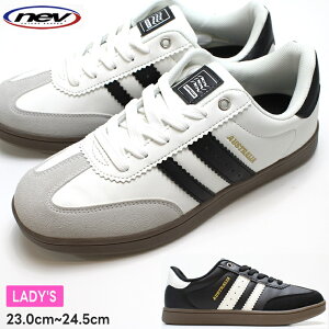 ネブサーフ スニーカー レディースNEV SURF nev-687 WH/BK BK/WHジャーマントレーナー ガムソール ペタンコスニーカー