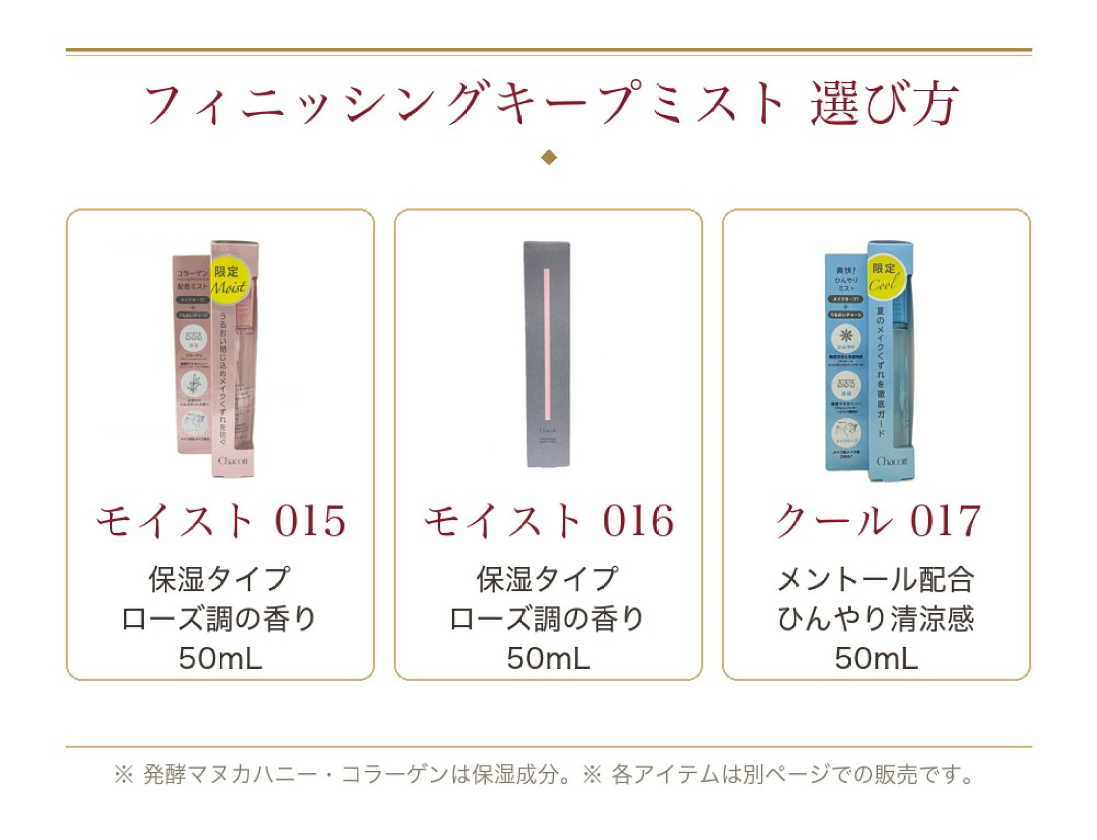 フィニッシングキープミスト 選び方 モイストとクール