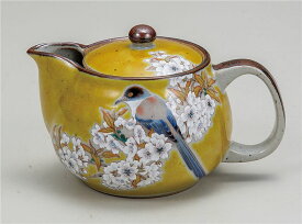 ポット急須 吉田屋山桜に鳥 ティーポット 九谷焼 ( 陶器 茶器 茶道具 金婚式 銀婚式 結婚記念日 両親 妻 夫 ギフト お祝い プレゼント 贈り物 内祝 新築祝い 退職祝い 贈答におすすめ )