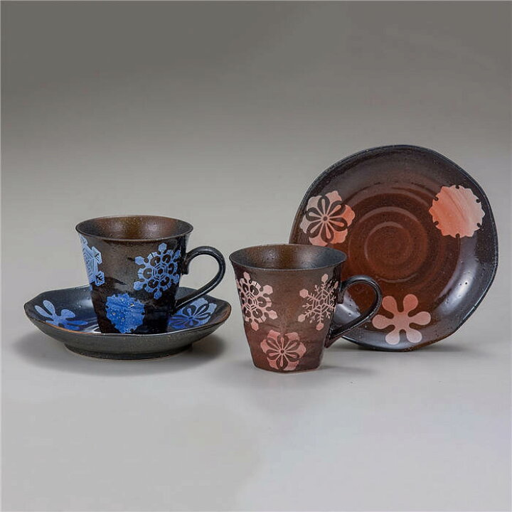 楽天市場 九谷焼 ペアコーヒー 雪輪文様 コーヒーカップ ソーサー 来客用 紅茶 マグカップ カップ コップ マグ 陶器 おしゃれ かわいい 可愛い 和風 カフェ風 食器 碗皿 和食器 国産 和モダン プレゼント 贈り物 出産内祝 結婚内祝 結婚式引出物 記念品 マイギフト