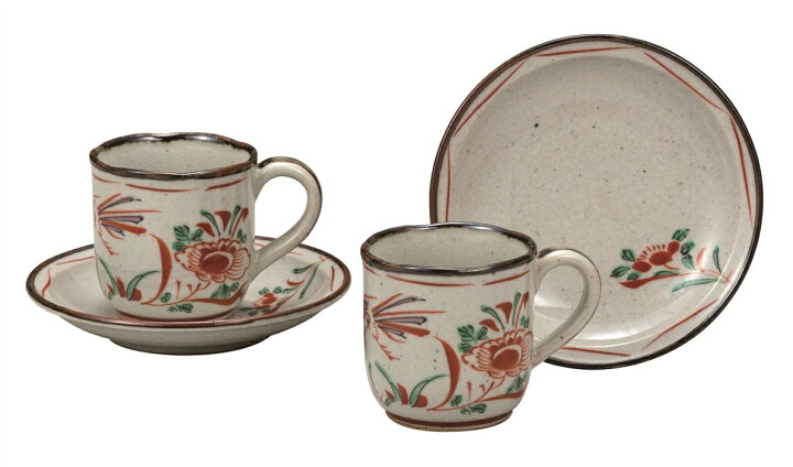 お取り寄せ ペアコーヒー 赤絵丸紋 コーヒーカップ マグカップ 和食器 おしゃれ マグ コーヒーマグ 和モダン かわいい 可愛い カップ コップ お返し 誕生日 出産内祝い インテリア 御祝い ご挨拶 内祝い Fucoa Cl