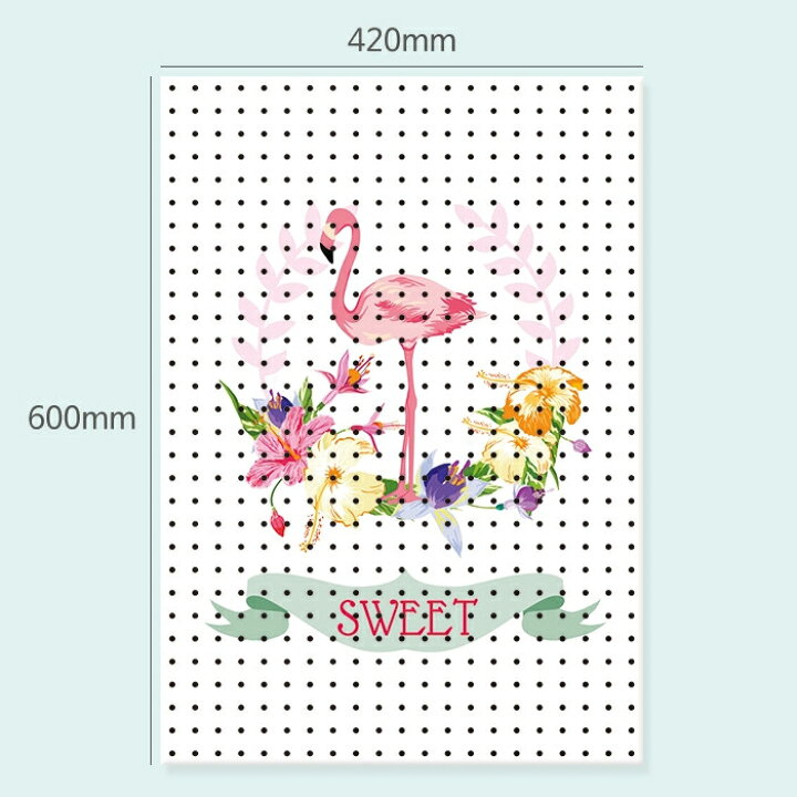 楽天市場 スイート フラミンゴ イラスト マグネットボード 幅42x高さ60cm スチール パンチングボード 有孔ボード ペグボード 壁掛け 収納 おしゃれ 新生活 新学期 デスク インテリア 机 片付け 子ども 部屋 Diy 簡単設置 デザインボードｍygrａｐｈｙ
